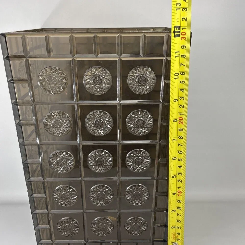 Vtg MCM Starburst Smoked Brown Geo Plastic Wastebasket – Reflections by Festival
